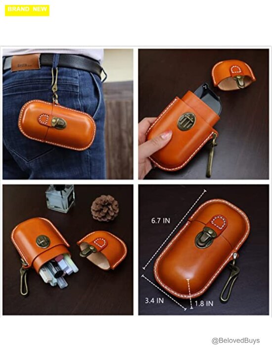 Handmade Cowhide Leather Eyeglass Case Hard Shell Retro Men Women Sunglasses main image 3